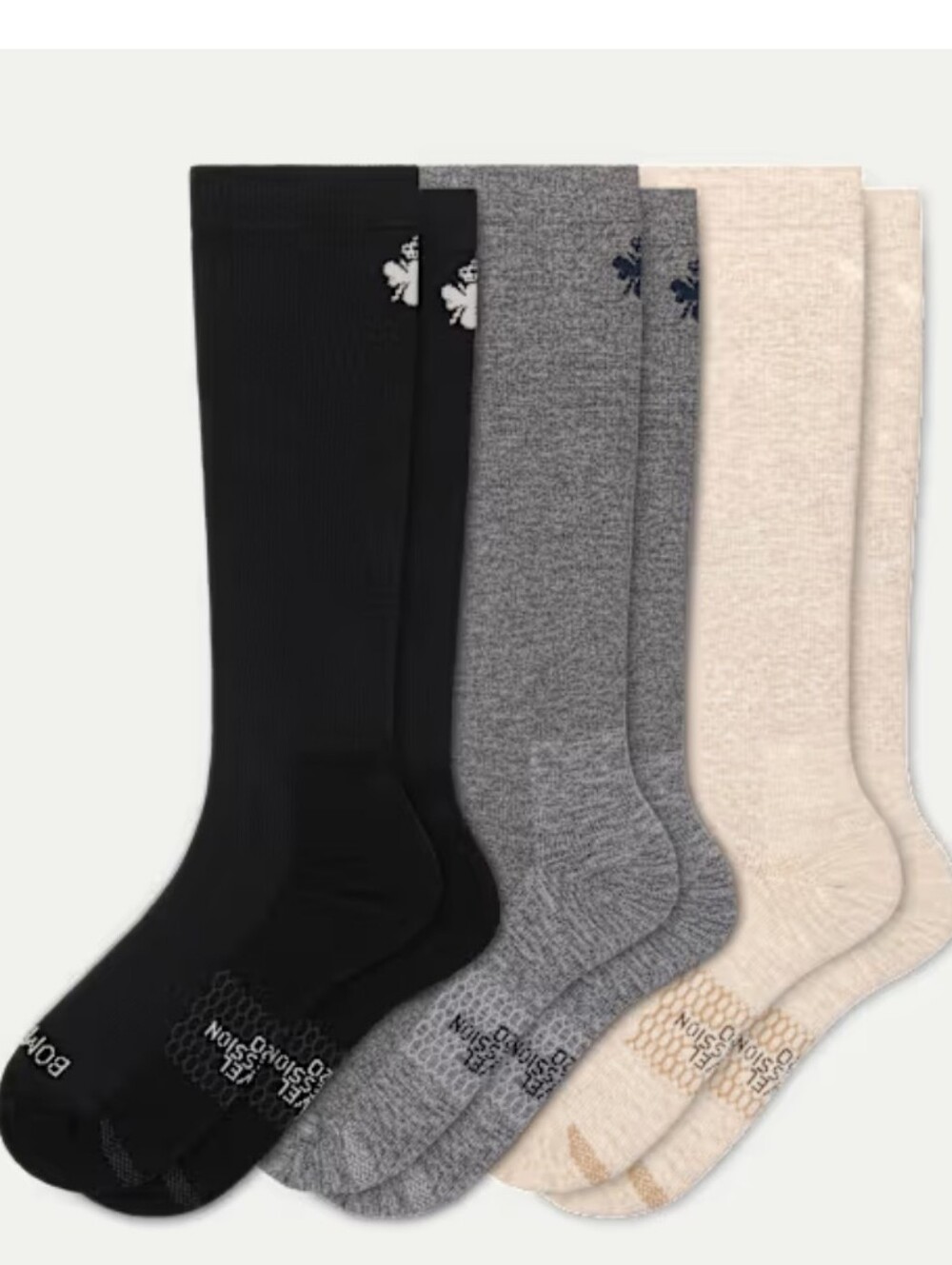 Bombas Women's Travel Compression Knee High Sock 3-Pack